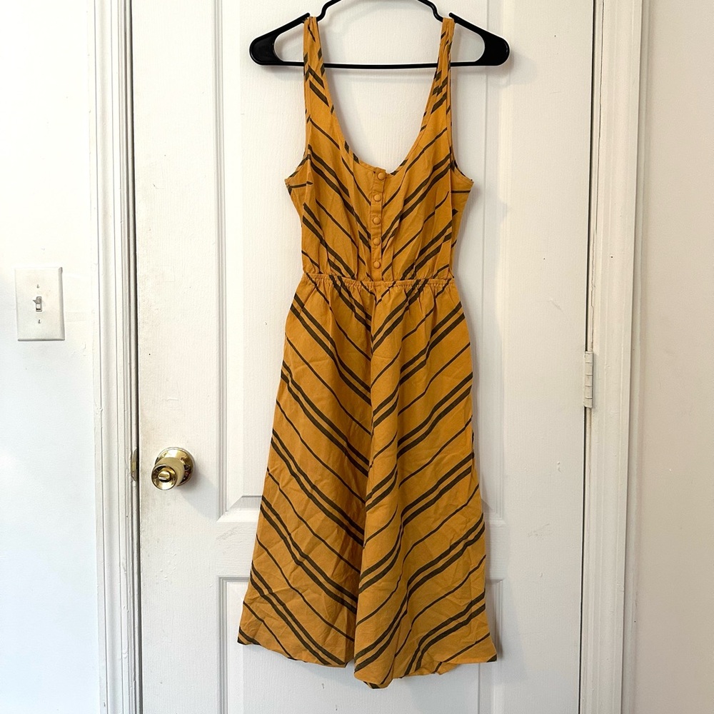 Cooperative Yellow and Black Striped Midi Dress